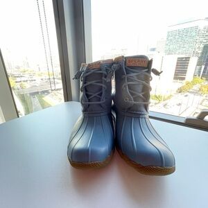 Sperry Top-Sider Saltwater Ankle Rubber Rain Snow Duck Boots Wool Lined Size 7